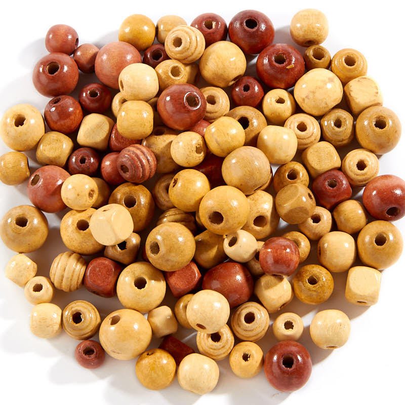 Wooden Beads on Pouch