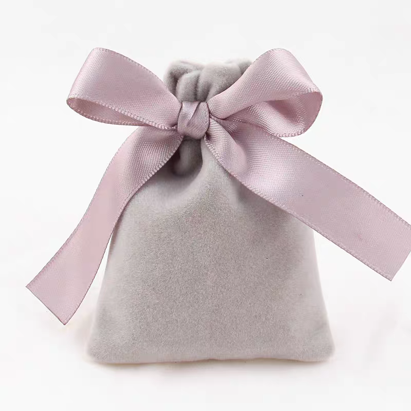 Wide Tie Drawstring Flannel Bag