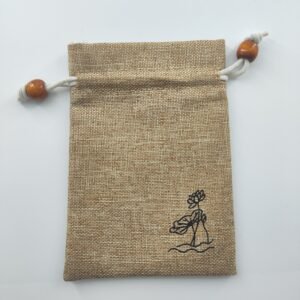 Chinese Style Linen Drawstring Bag
