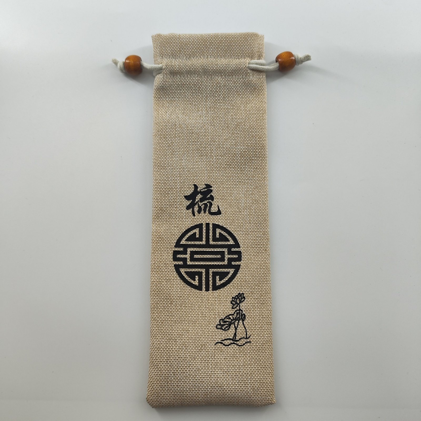 Long Burlap Comb Pouch