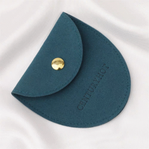 Suede Curved Snap Bag