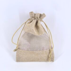 Linen Mesh Drawstring Bag