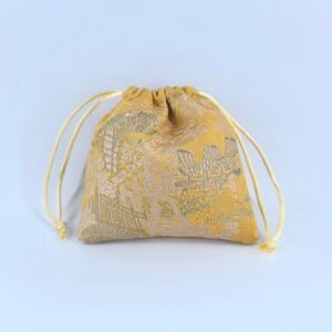 Double-layer Fleece-lined Embroidered Drawstring Bag